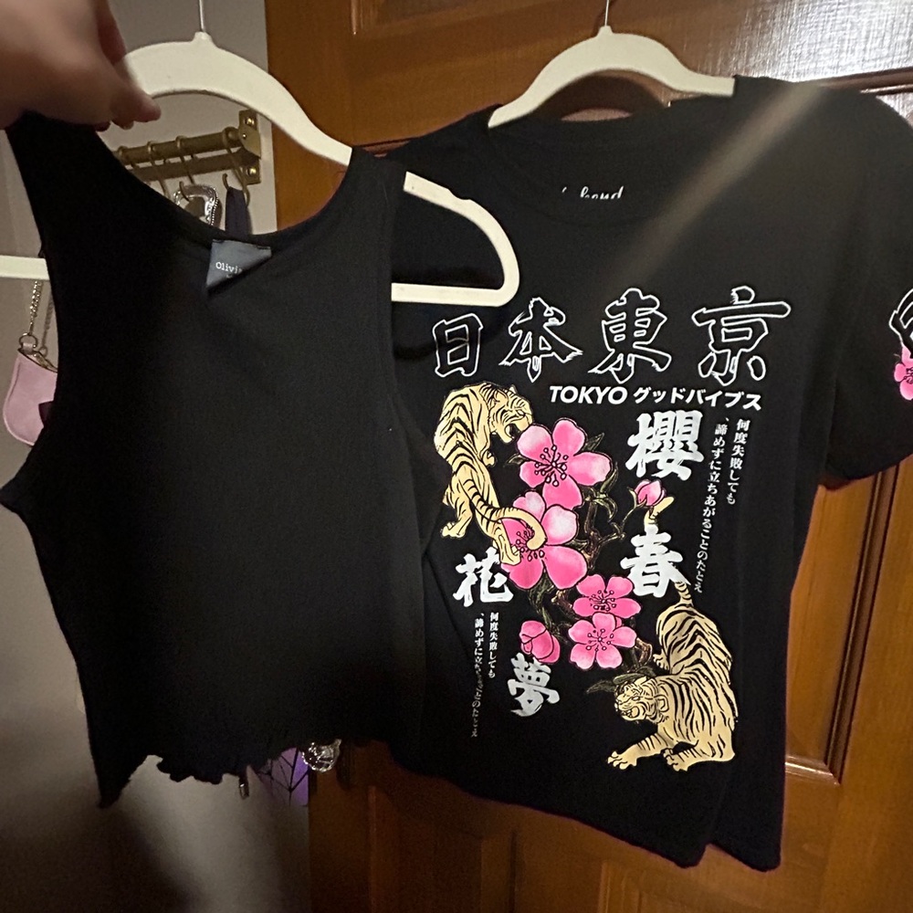 Olivia Rae Black and Pink Graphic Tee
